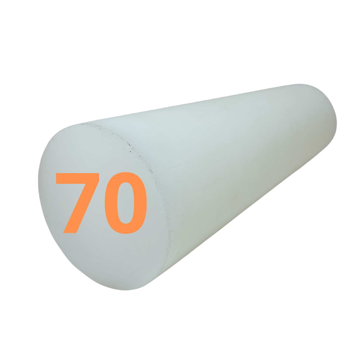 Barra Tarugo de Poliacetal Pom 70mm Branc...